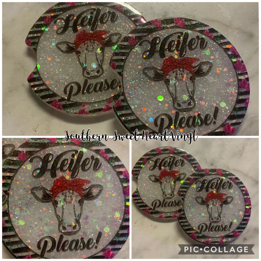 Heifer please car coaster set